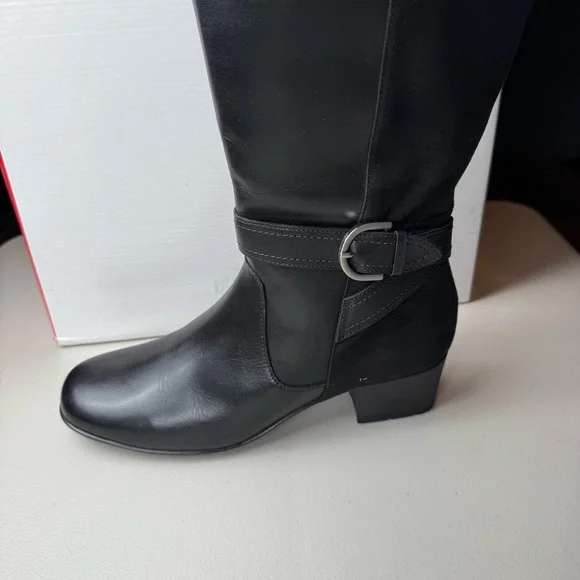 ROS HOMMERSON Max WWS Black Knee-High Leather/ Suede Women's Boots, size 8M
